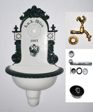 Antik Alu Wand Garten Brunnen Bassena k u k Wien Blumen Ampel m. Kran MG4-WG