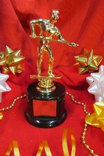 BILLIARDS, POOL Metal Figure Trophy Award- wBrass Plate Black Base FastShip 1