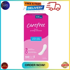Carefree Acti-Fresh Pantiliners Extra Long Flat Unscented 100 Count Pack of 1
