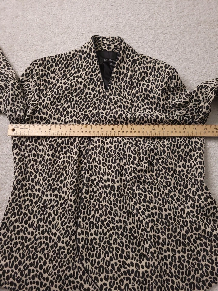 Notations Womens S Blazer Jacket Animal Print Open Front Long Sleeve  - Image 3 of 4