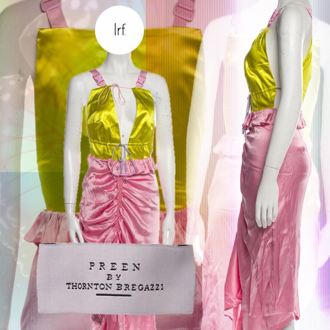 preen pink dress Preen Line Large Pink Long Sleeve Maxi Dress Sheer