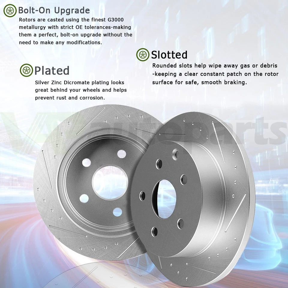 Rear Brake Rotors & Pads for Dodge Grand Caravan Journey Chrysler Town & Country Foto 3 de 4