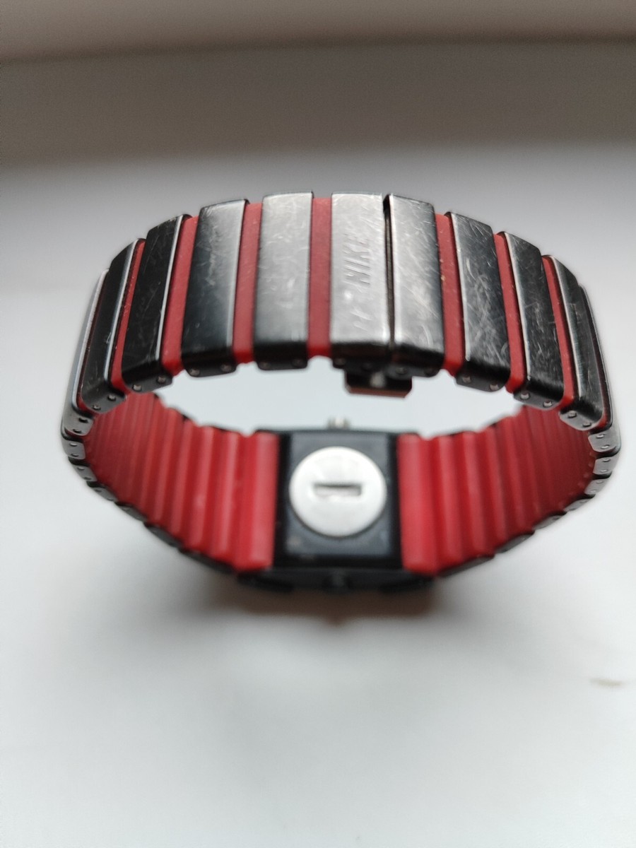 Ultra Rare Nike D-Line Analog Black And Red Watch Vintage Ultra Rare Nike D-Line Analog Black And Red Watch Vintage