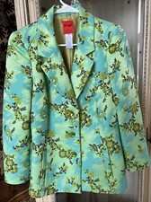 Christian Lacroix Bazar Vintage 90s Rare Blazer Green Floral Sz 40 Pockets