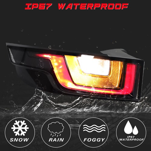 Pair LED Smoked Rear Tail Light Brake Lamp For Land Range Rover Evoque 2016-2019 - Picture 5 of 12