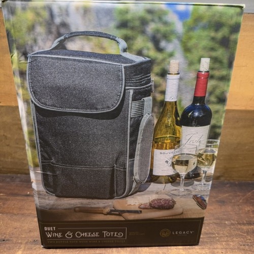 Legacy Brand Duet Wine And Cheese Tote Insulated Bottle Carrier Bag Cheese Board - Picture 2 of 10