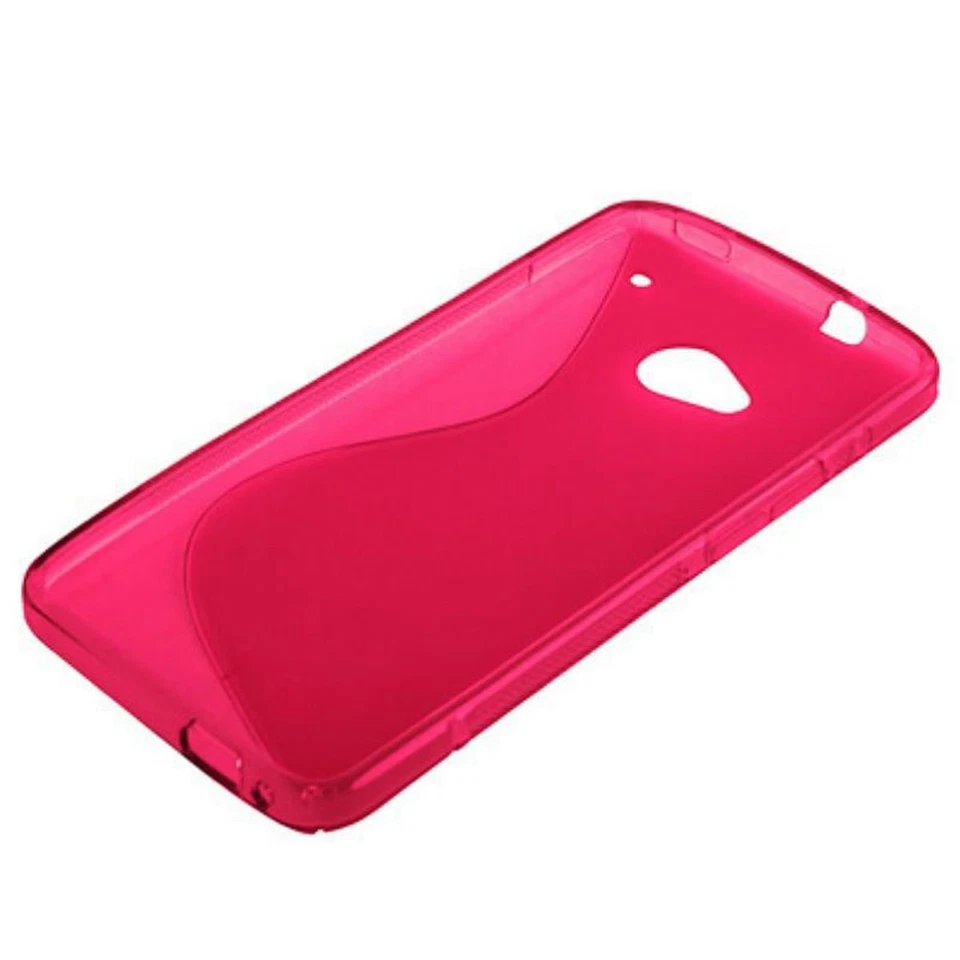 Custodia Motivo Cover Per HTC One M7 Trasparente / Rosa - Immagine 3 di 3