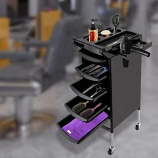 Rolling Barber Beauty Salon Cabinet 5-Drawer Trolley Stylist Station Equipment