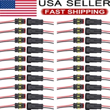 Car Waterproof Electrical Wire Cable Connector Male Female 2Pin Way Plug Kit LOT
