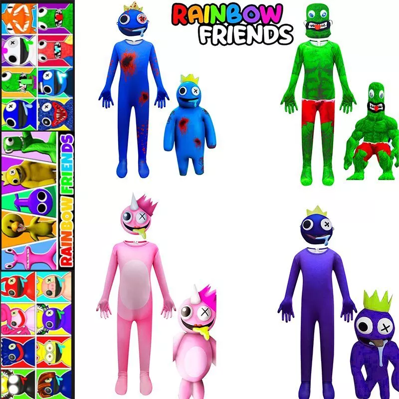 Halloween Rainbowfriends Cosplay Party Costume Roblox Purple