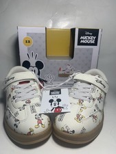 Disney Mickey Mouse White/Red Hook Loop Low Top Sneakers Kids US 12