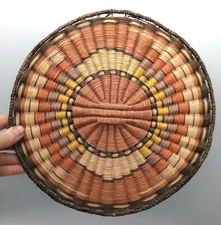 Vintage Hopi Wicker Basket, 11" - Beautiful Patina, 2nd Mesa