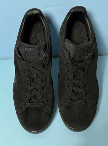 PUMA Uomo 11.5 Scamosciato Tutto Nero Classico 381514 01 Trainer Casual