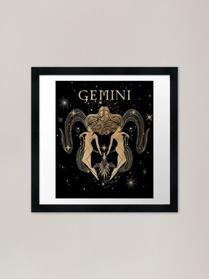Zwillinge Sternzeichen Frau Klassiker. Rahmen gerahmt Wandbild Poster Leinwanddruck Bild