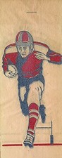 6 Vintage 1940s Football Player Iron-On Tissue Transfers Original NOS Sports