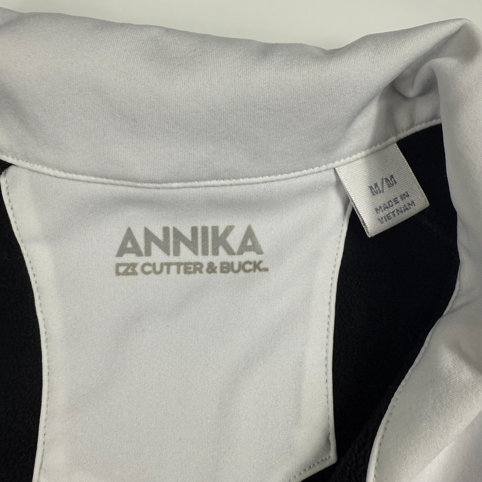 Cutter & Buck Annika Golf Jacket Womens Medium Black Fleece Long Sleeve Full Zip