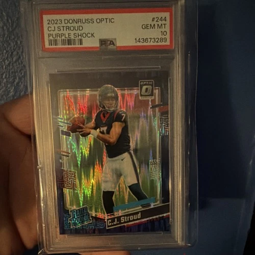 2023 Panini Donruss Optic C.J. Stroud #244 Purple Shock PSA 10 Texans