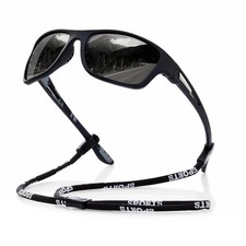 Polarized Sports Sunglasses for Men - UV400 Protection Wrap Around Goggles for D