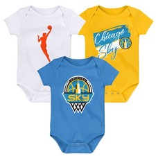 Newborn Outerstuff  Chicago Sky Destiny 3-Piece Creeper Set