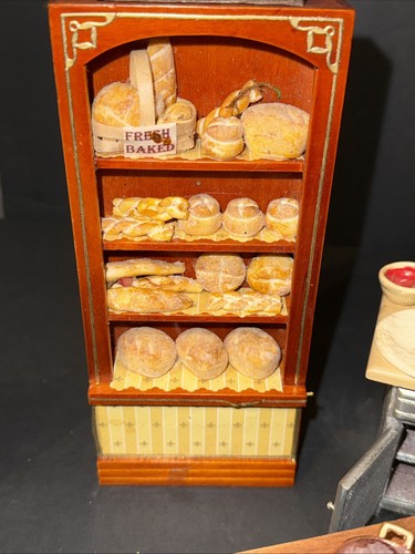 Vintage OOAK Artisan Miniatur Puppenhaus 1:12 Dressed Etagere Bäckerei Küche - Bild 5 von 13