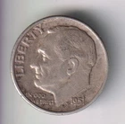 1951-P ROOSEVELT DIME 10¢ PHILADELPHIA 90% SILVER COIN UNITED STATES MINT
