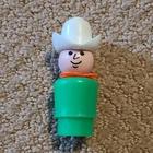 Fisher-Price Little People Cowboy Figure Green Body White Hat Vintage 1963-1996