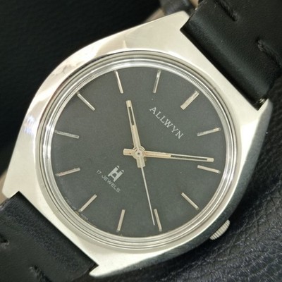 VINTAGE ALLWYN 6300A HANDAUFZUG INDIEN HERREN ORIGINAL ZIFFERBLATT UHR a708145-2