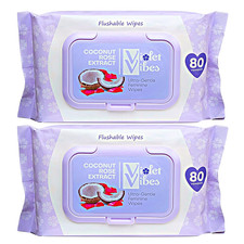 160-CT Flushable Wipes for Women - Gentle on Sensitive Skin Plant Based