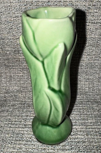 Vintage Shawnee Pottery Vase Tulip Bud #1115 Green 5” Tall