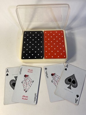 US Playing Card Company Double Set Bridge Playing Cards With Case Complete Vtg