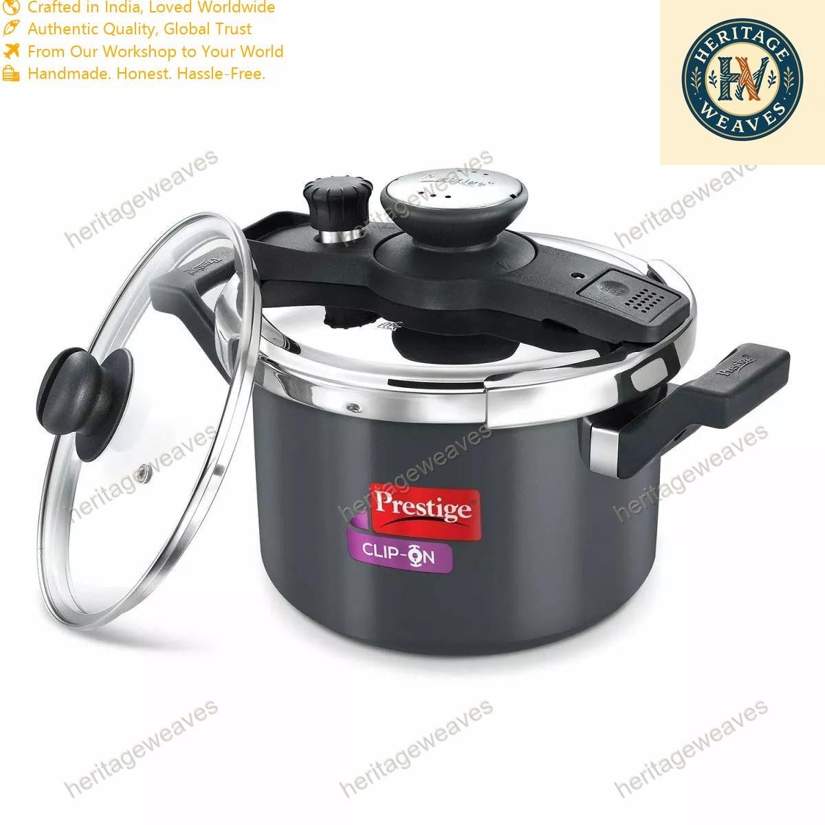 With Glass Lid 5 Litres, 2-pieces Black