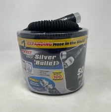 Pocket Hose Silver Bullet 50 ft Turbo Shot Nozzle Multiple Spray Patterns Expand