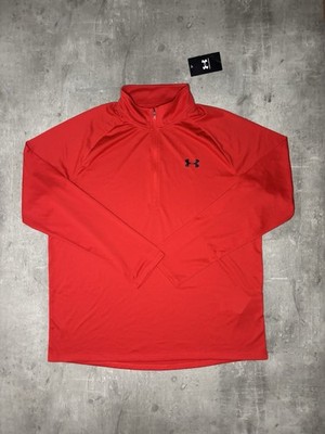 Under Armour Herren Rot 1/2 Zip Performance Pullover Oberteil Sweatshirt Gr. XL NEU