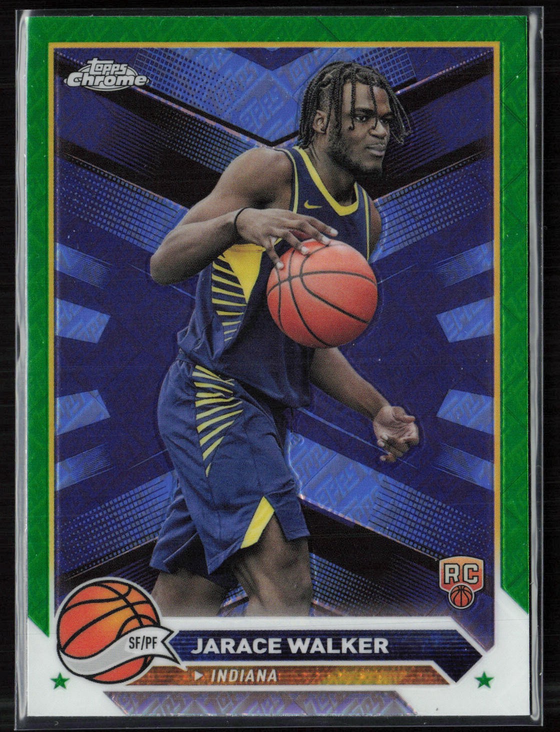 Jarace Walker 2023-24 Topps Chrome #151 Green Logo Refractors RC Indiana Pacers
