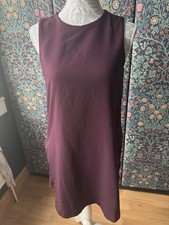 Zara Size L Plum Dress With Zipped Sides Feature Brand New Without Tags