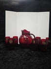 Vtg. Royal Ruby Red Glass Ball Pitcher Anchor Hocking Set W/7 Glasses**84-12.0