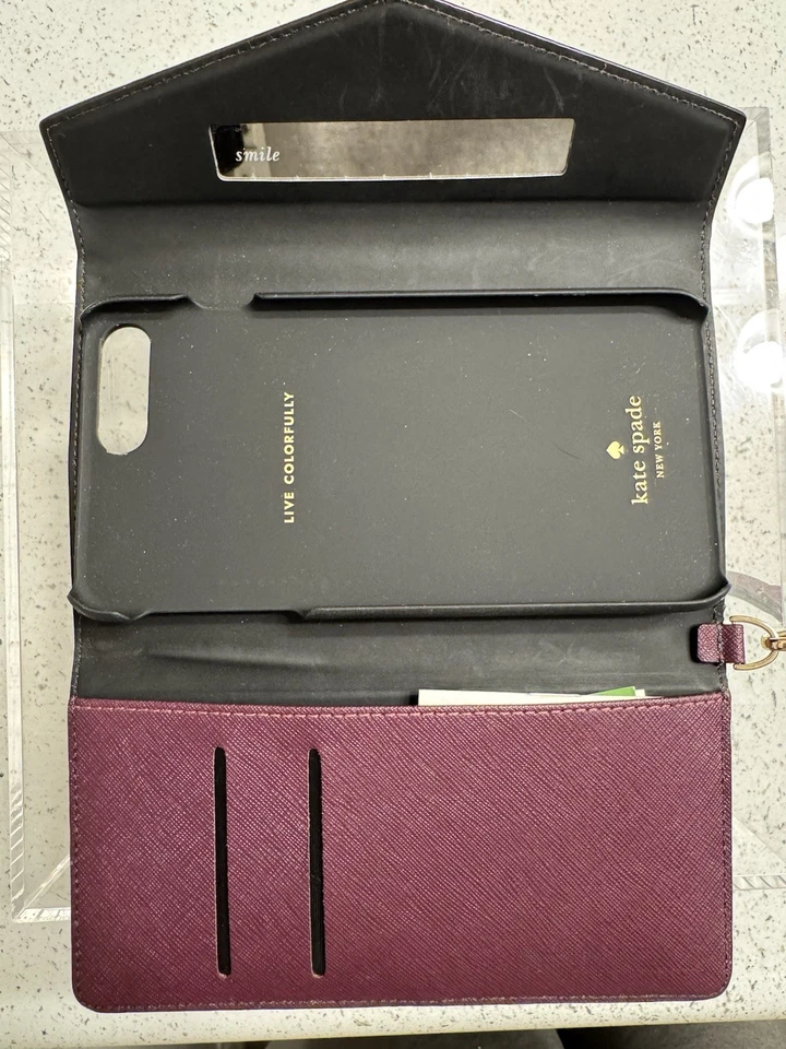 KATE SPADE Purple Leather iPhone 7 case Wallet Bag - Image 2 of 4