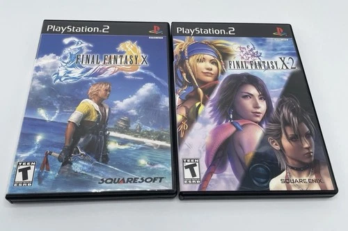 Final Fantasy X & X2 PS2 PlayStation 2 Complete CIB Black Label Lot Of 2 Games