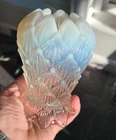Northwood /Dugan White Opalescent Palasades/Lined Lattice RARE ROSEBOWL TOP-L@@K