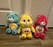 Care Bears Plush Bear Lot of 3 Funshine Wish Love-a-Lot Yellow Blue Pink