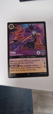YZMA SCARY BEYOND ALL REASON 60/204 SUPER RARE  LORCANA RISE OF THE FLOODBORN