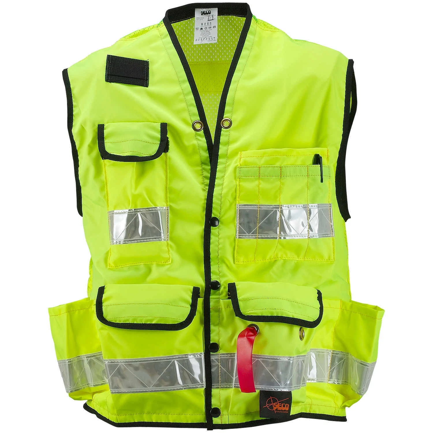 SECO Class 2 Surveyor’s Vest with Mesh Back Lime Yellow Medium 44”-46” Chest image 1