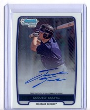 DAVID DAHL 2012 BOWMAN CHROME AUTO AUTOGRAPH ROOKIE RC 