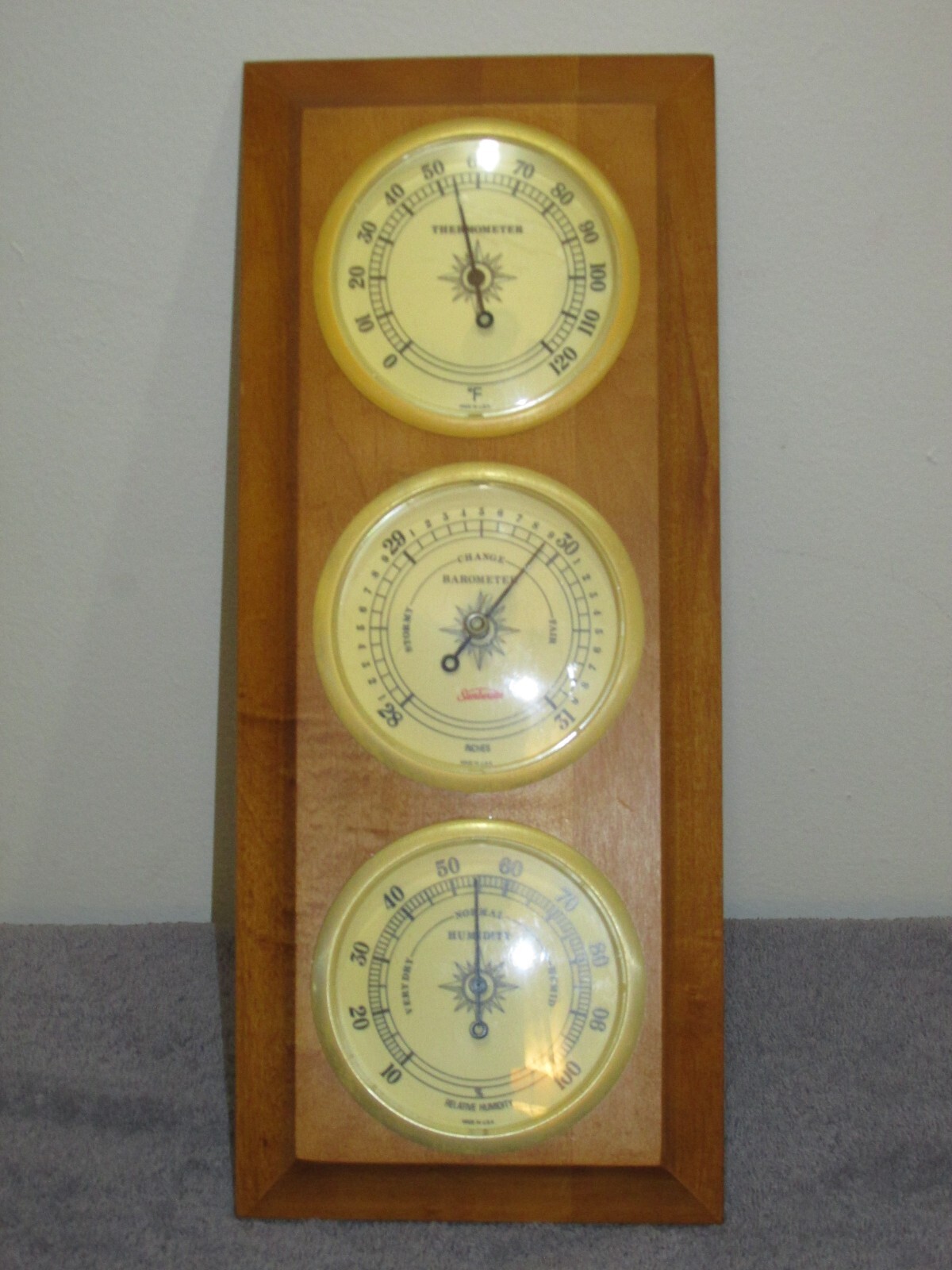 Vintage SUNBEAM Weather Station 3in1 Barometer, Thermometer and