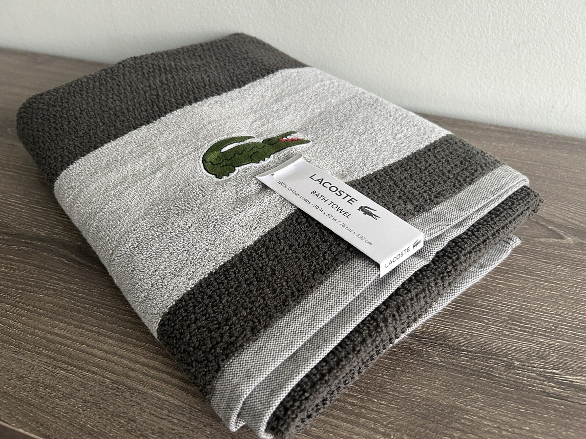 LACOSTE Signature Logo Bath Towel, 100% CERTIFIED OEKO-TEX