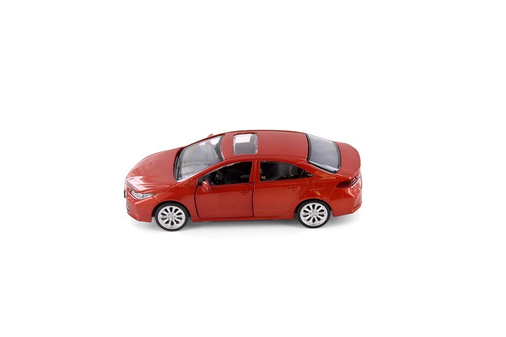 Red Toyota Corolla Diecast Toy with Pullback Action 1/43 Scale