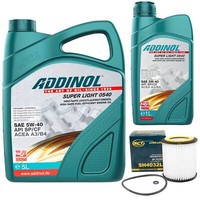 MotoröL Set Addinol 5W-40 Super Light 6 Liter + ÖLfilter FüR BMW 4Er Cabriolet