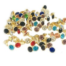 100x 8mm Golden Base Crystals Rhinestone Rivets Leather Rivets Leathercraft