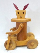 brio wooden toy animal rolling motion 1980's sweden pull toy vintage