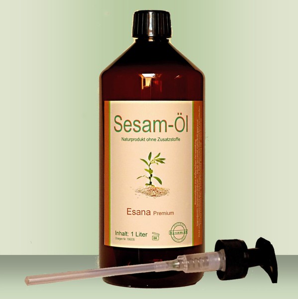 SesamöL 1 Liter 100% Rein Nativ / Kaltgepresst Inkl. Dosierpumpe-image